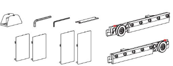 Комплект роликів з 2-ма доводчиками Micro50 для скляних дверей