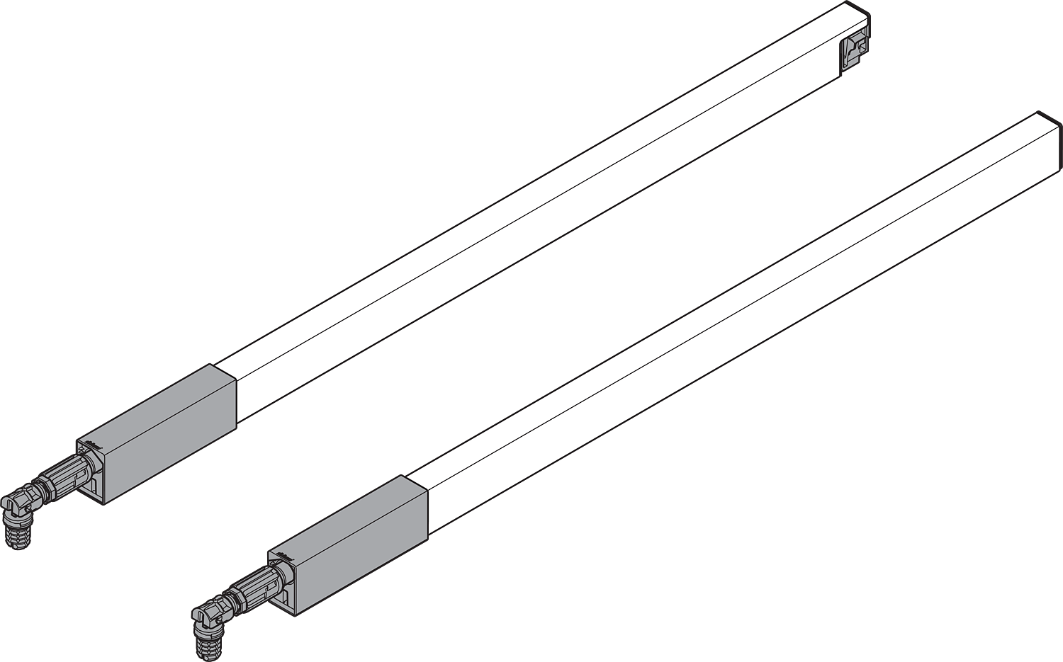 Релінг ANTARO 400мм, верхній, лівий+правий, світло-сірий