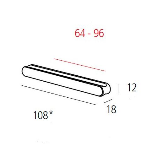 Ручка L=108мм, м/о 64-96мм, хром пол.