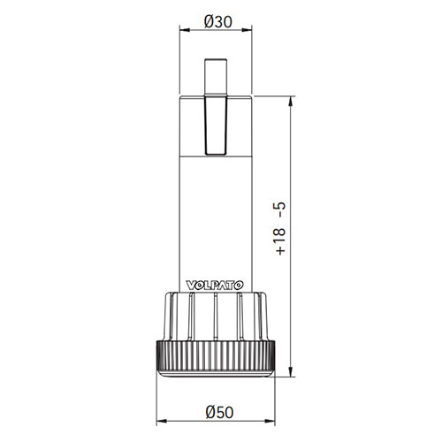 Ножка кухонная со штифтом H=120мм (пластик), регул.+18-5мм
