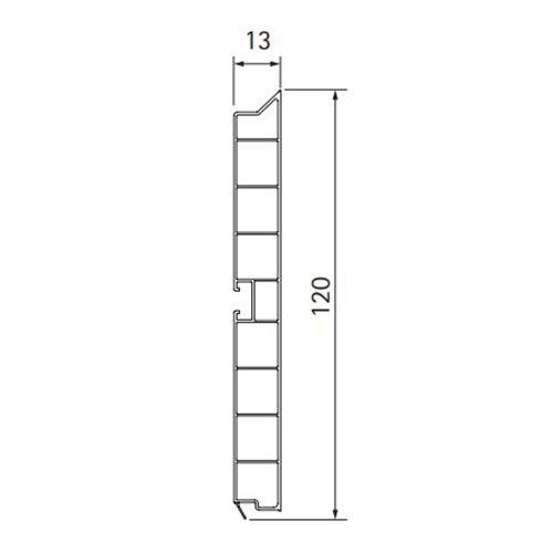 Цоколь H=120мм, алюм. (ПВХ), 4м (прихований ущільн.) Цоколь H=120мм, алюм. (ПВХ), 4м (прихований ущільн.)