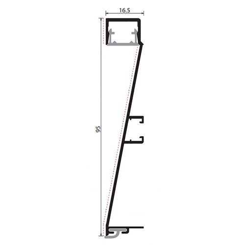 Цоколь под LED-подсветку Н=100мм, черный браш (алюм.), 4.2м