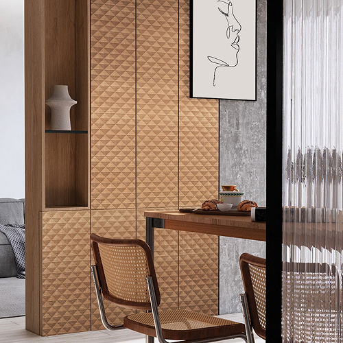 3D шпонована панель Фанера 912 Romvos Plywood 2500х1030х22мм, дуб натуральний