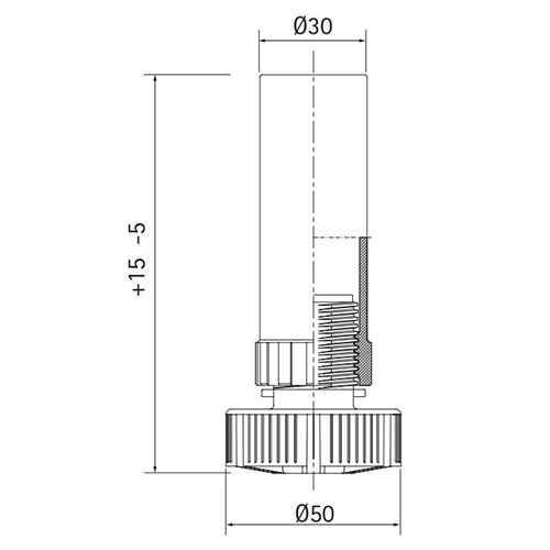 Опора-ніжка пластикова H=100мм розбірна регульована +15 -5мм Опора-ніжка пластикова H=100мм розбірна регульована +15 -5мм