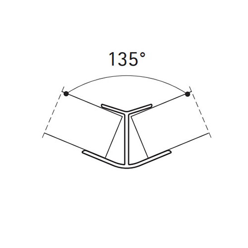 Кут зовнішній 135° H=150мм, нержавійка (алюміній)
