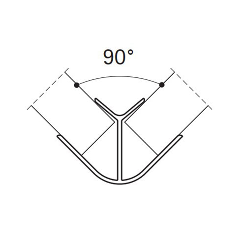 Кут зовнішній 90° H=120мм, алюм. Кут зовнішній 90° H=120мм, алюм.
