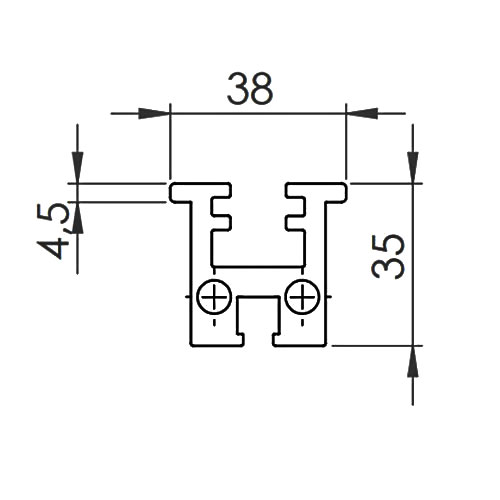 Профіль KR-857 горизонтальний дверний L=6100мм, чорний мат. (алюміній) Профіль KR-857 горизонтальний дверний L=6100мм, чорний мат. (алюміній)