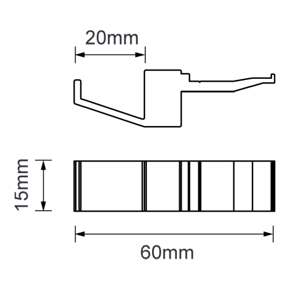 Комплект з 4-х гачків LINE3, чорний