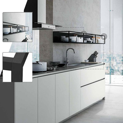 Профіль 15х15мм, L=2590мм для полиці і задньої стінки, чорний Профіль 15х15мм, L=2590мм для полиці і задньої стінки, чорний