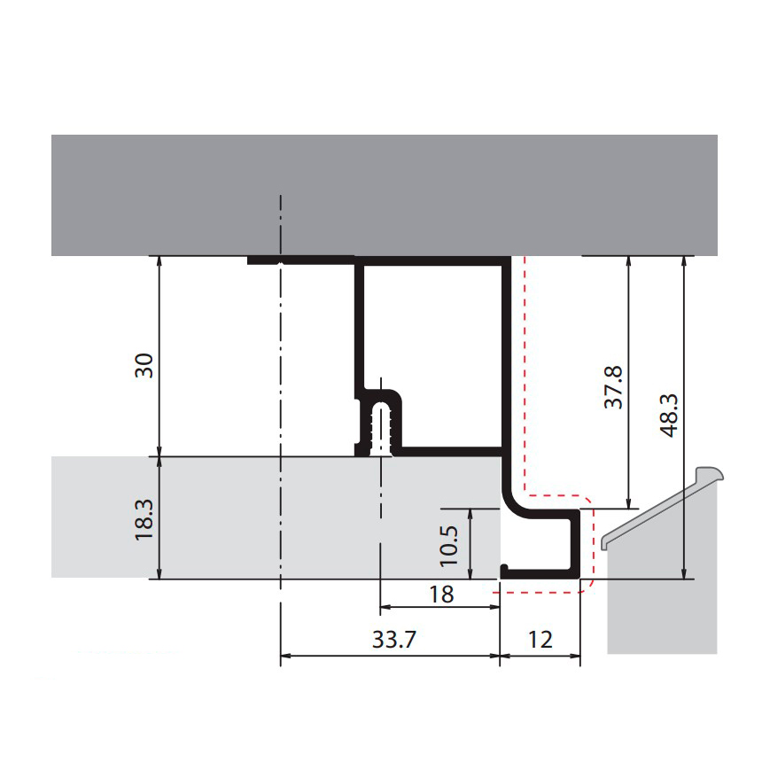 Профіль-ручка Gola 4350мм, вертикальна одностороння, чорний браш (алюм.) Профіль-ручка Gola 4350мм, вертикальна одностороння, чорний браш (алюм.)