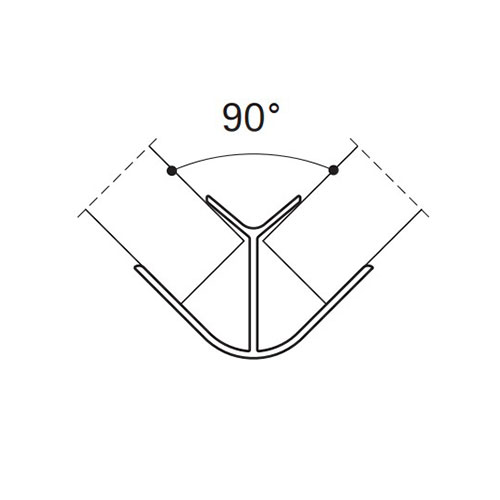 Кут зовнішній 90° H=150мм, нержавійка (алюміній)