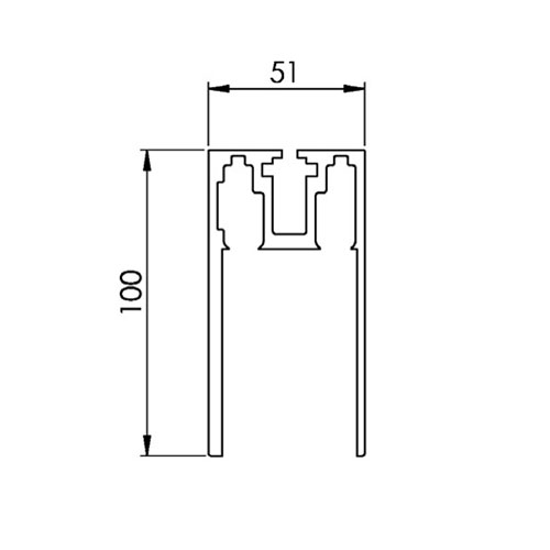Короб для направляющої 950N, 6100мм, кріплення до стіни, чорний Короб для направляющої 950N, 6100мм, кріплення до стіни, чорний
