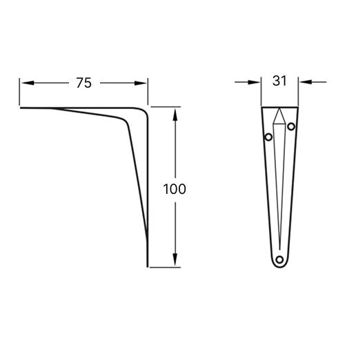 Консоль 75х100х31мм, коричневий (36кг-пара)                                                         