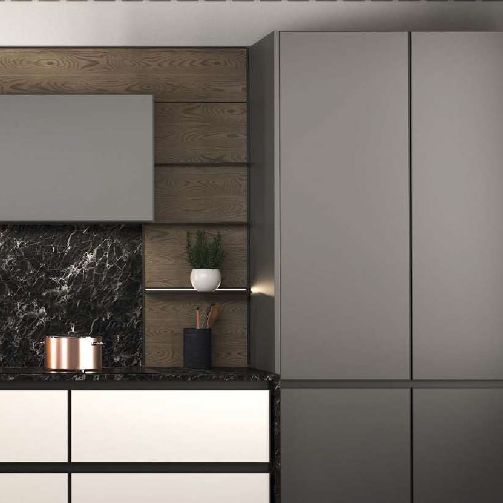 Алюмінієва полиця LINE3, глибина 250мм, L=1165мм, чорний браш