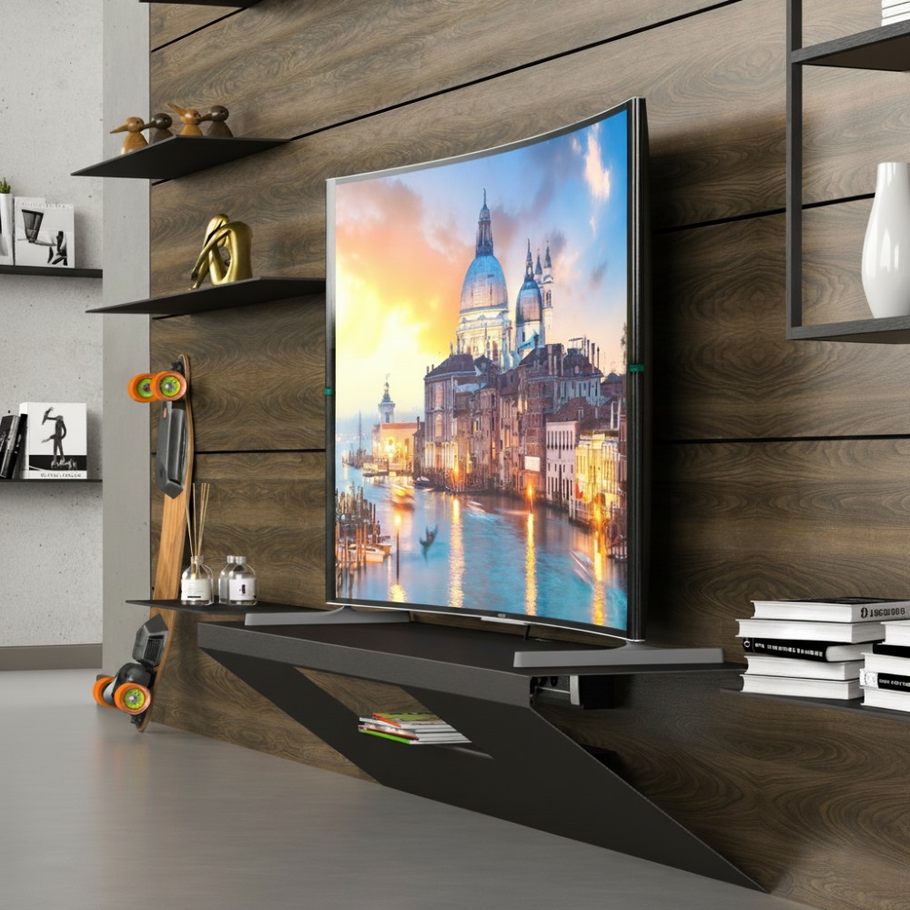 Полиця LINE3, 1165 мм, чорний браш (алюміній анодований)