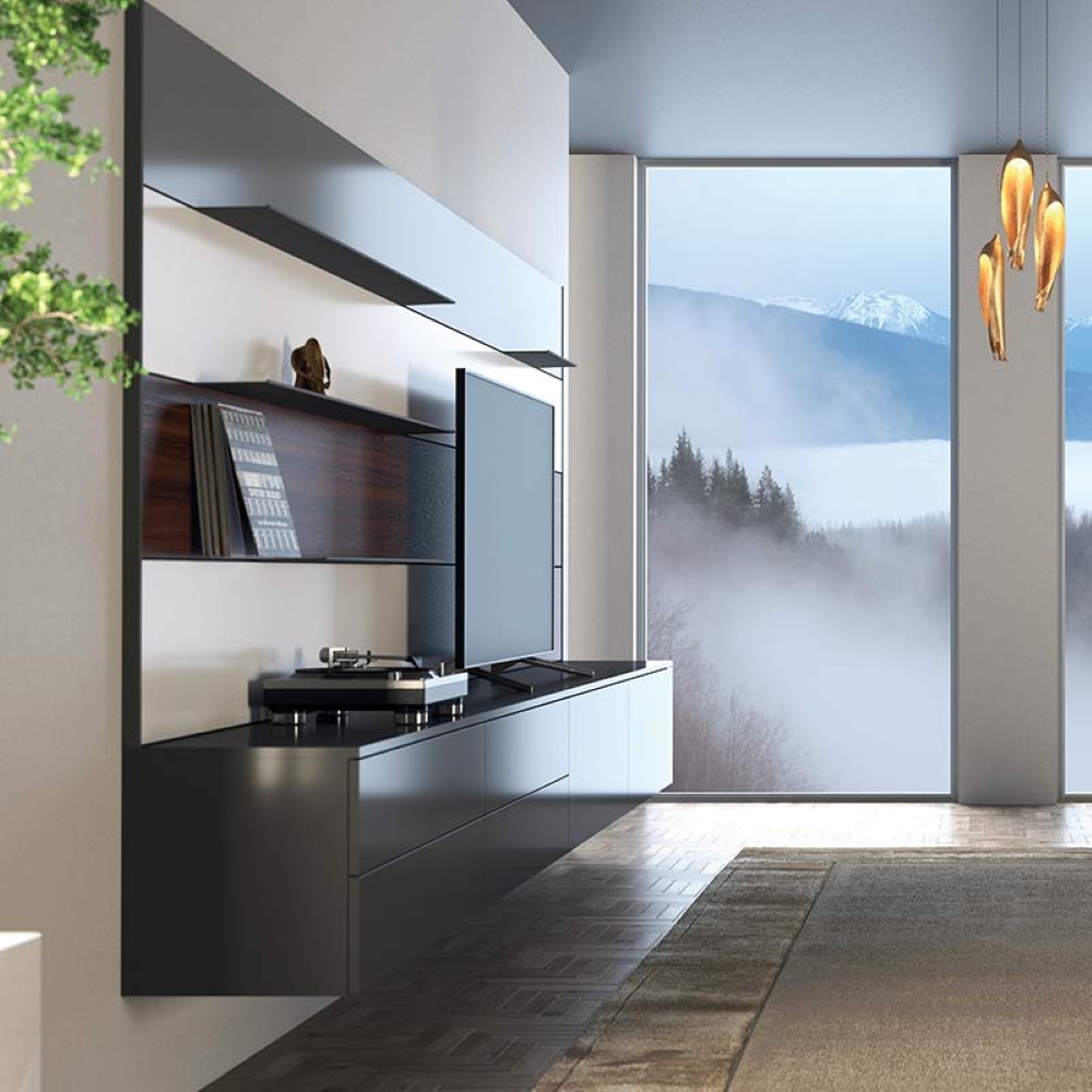 Полиця LINE3, 1165 мм, чорний браш (алюміній анодований)