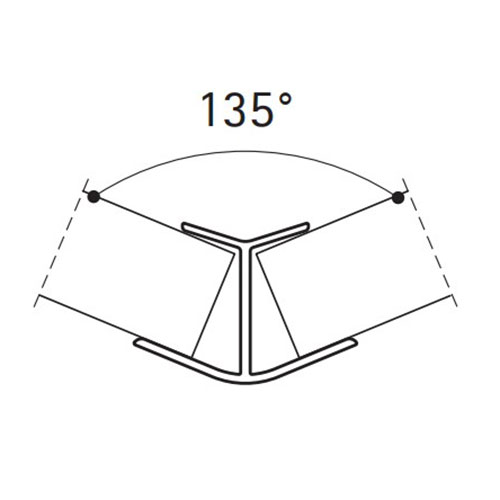 Кут зовнішній 135° H=120мм, нержавейка (алюм.) 