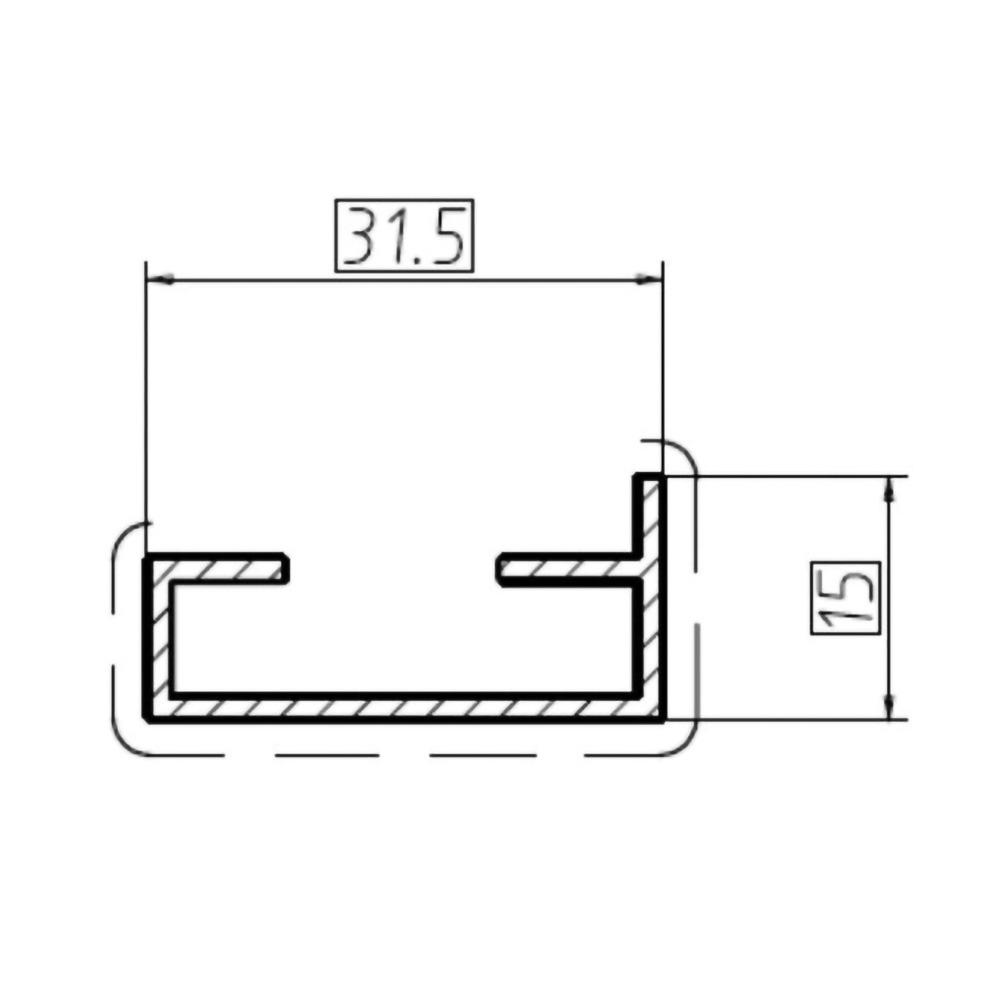 Боковий профіль-заглушка LINE3 під 18-22 мм, L = 4.35 м, чорний