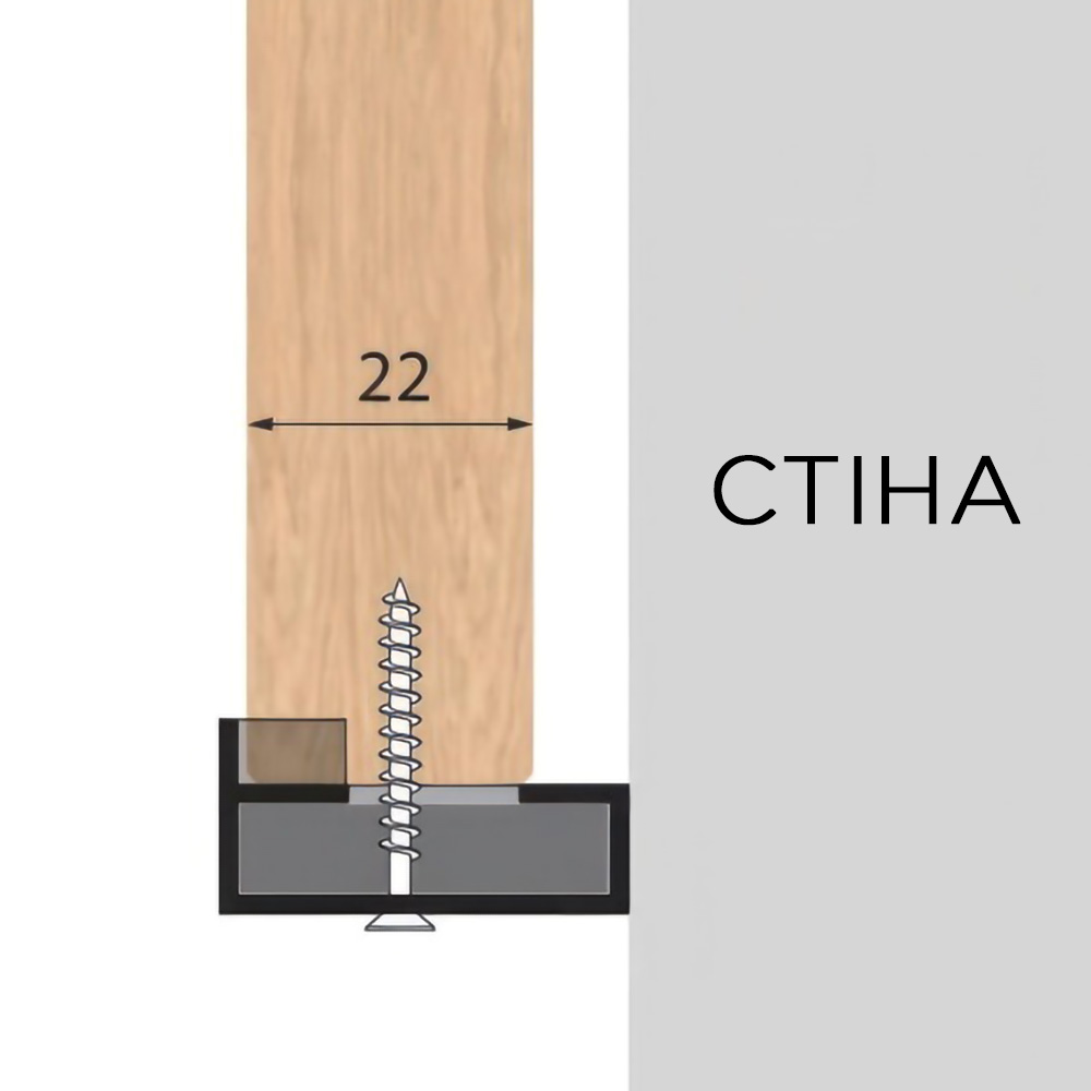 Боковий профіль-заглушка LINE3 під 18-22 мм, L = 4.35 м, чорний