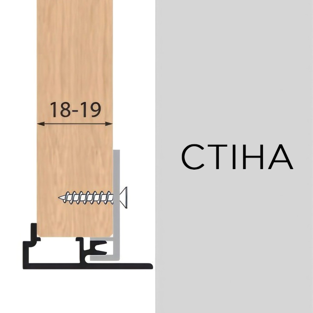 Боковий профіль-заглушка  LINE3  під 18 мм, L =  4.35 м, чорний