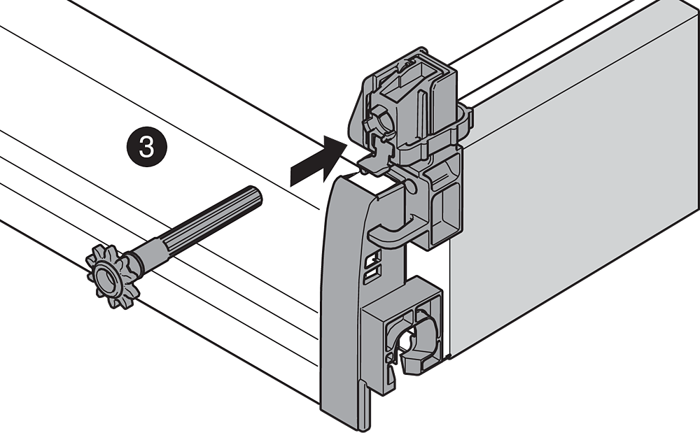 Боковий стабілізатор для систем TANDEMBOX, 550мм (верх.монтуван.) Боковий стабілізатор для систем TANDEMBOX, 550мм (верх.монтуван.)