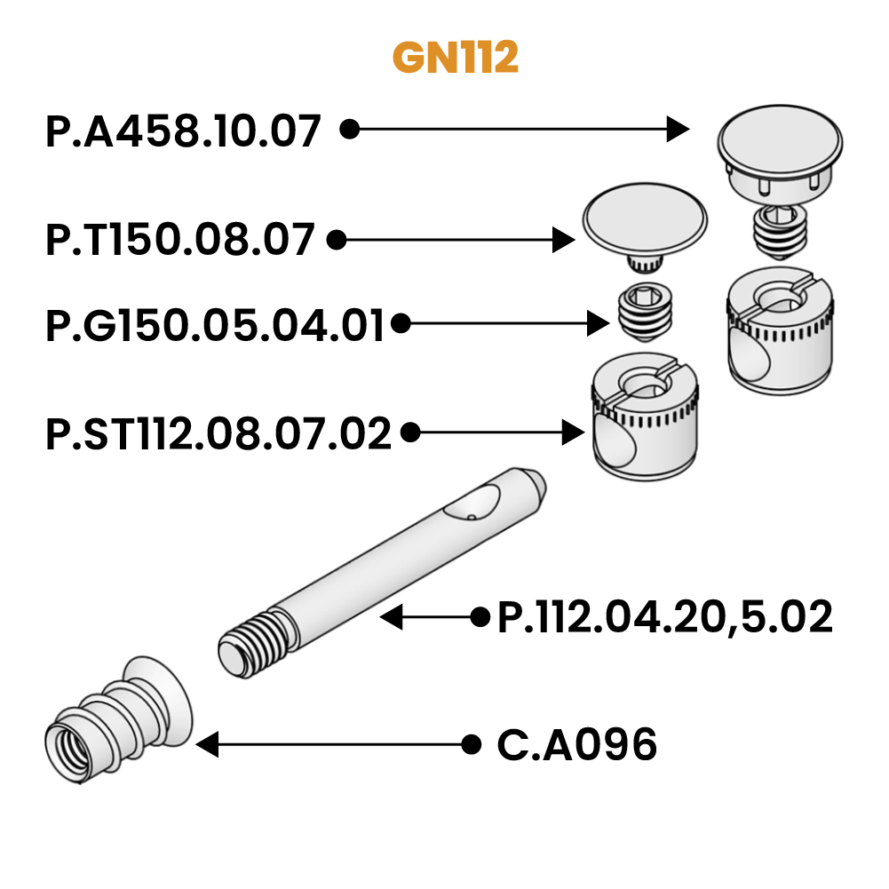 Болт для головки GN112 M4 Ø3.8х20.5мм, цамак