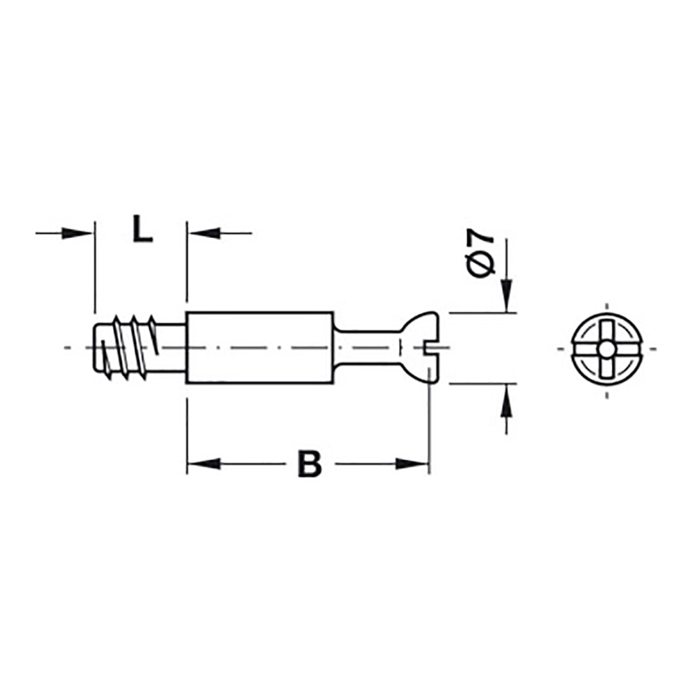 Болт МФ В=34, L=11, D=5 Болт МФ В=34, L=11, D=5