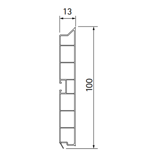 Цоколь алюмінієвий, H=100мм, 4м, золото
