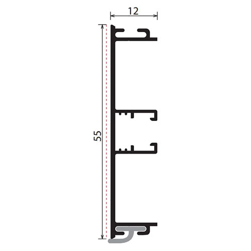 Цоколь алюмінієвий, H=60мм,  4м, колір - Чорний Цоколь алюмінієвий, H=60мм,  4м, колір - Чорний