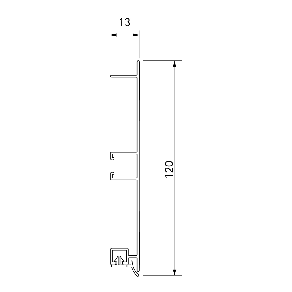 Цоколь H=120мм, алюміній,  4м Цоколь H=120мм, алюміній,  4м