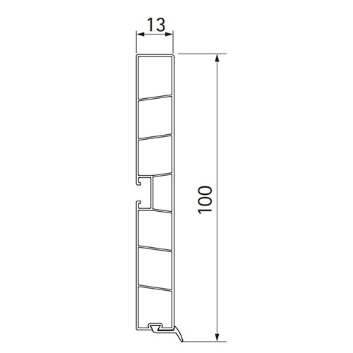Цоколь H=100мм алюміній. (ПВХ), 4м (прихований ущільн.) Цоколь H=100мм алюміній. (ПВХ), 4м (прихований ущільн.)