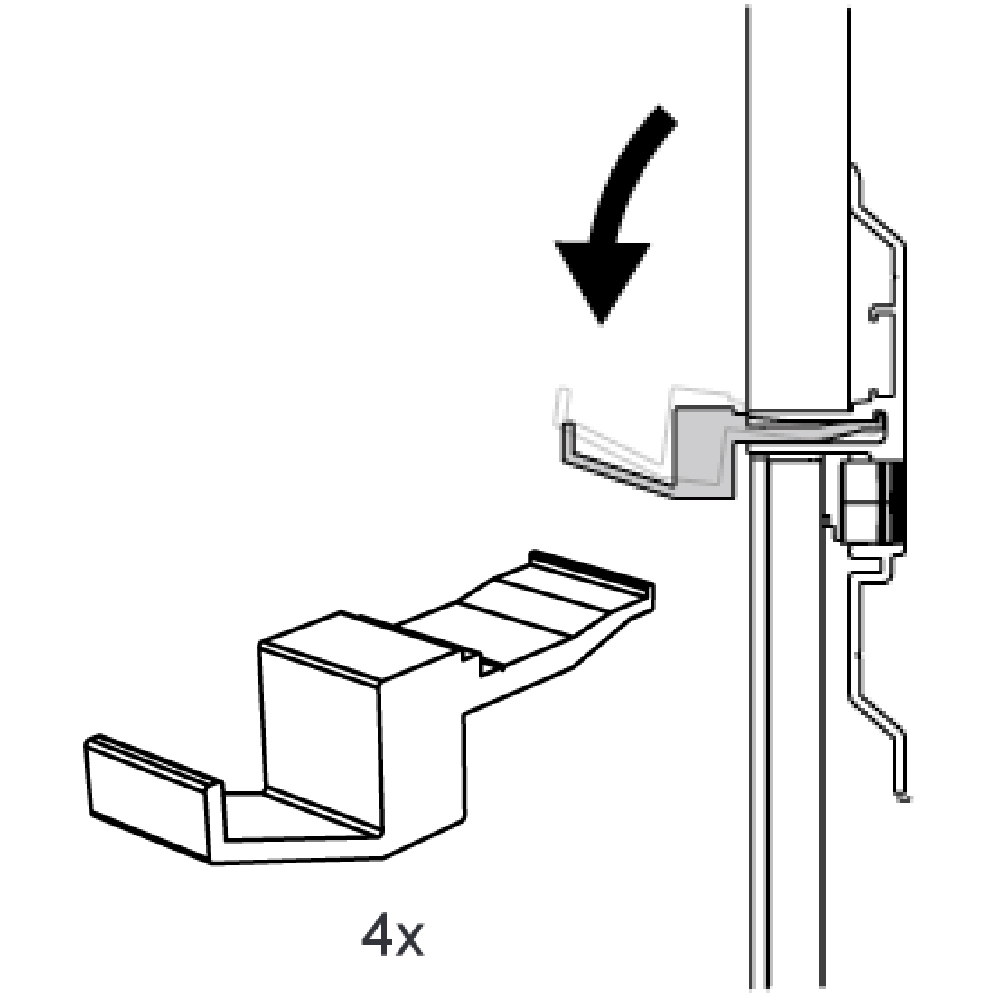 Комплект з 4-х гачків LINE3, чорний