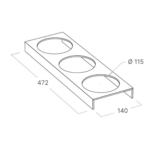 Тримач банки 3xd115мм 472мм, сіро-коричневий (компакт-ламінат)