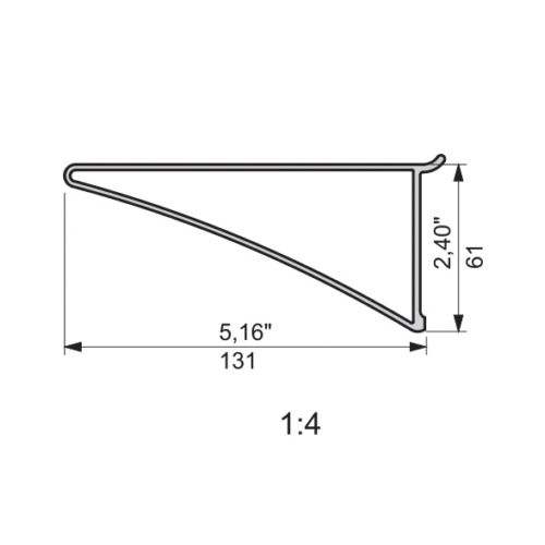 Тримач  для полок/стінок L=20мм Тримач  для полок/стінок L=20мм