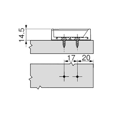 Тримач TIP-ON 20/17 короткий, прямий, білий шовк (з монтажною планкою) (пластик) Тримач TIP-ON 20/17 короткий, прямий, білий шовк (з монтажною планкою) (пластик)