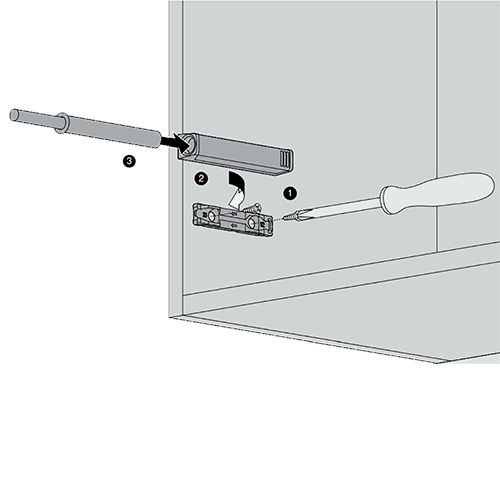 Тримач TIP-ON 20/17 короткий, прямий, білий шовк (з монтажною планкою) (пластик) Тримач TIP-ON 20/17 короткий, прямий, білий шовк (з монтажною планкою) (пластик)
