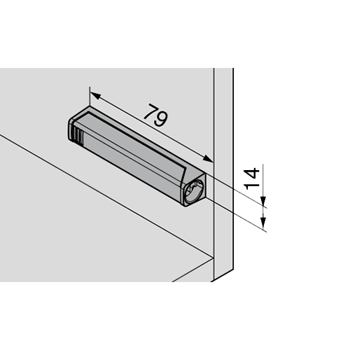 Тримач для Tip-On 20/32 довгий, прямий, білий шовк (з монтажною планкою) (пластик) Тримач для Tip-On 20/32 довгий, прямий, білий шовк (з монтажною планкою) (пластик)