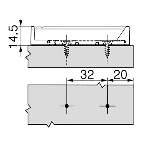 Тримач для Tip-On 20/32 довгий, прямий, білий шовк (з монтажною планкою) (пластик) Тримач для Tip-On 20/32 довгий, прямий, білий шовк (з монтажною планкою) (пластик)