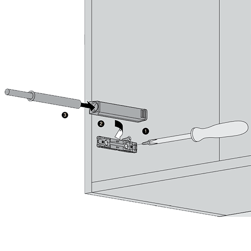 Тримач для Tip-On 20/32 довгий, прямий, білий шовк (з монтажною планкою) (пластик) Тримач для Tip-On 20/32 довгий, прямий, білий шовк (з монтажною планкою) (пластик)