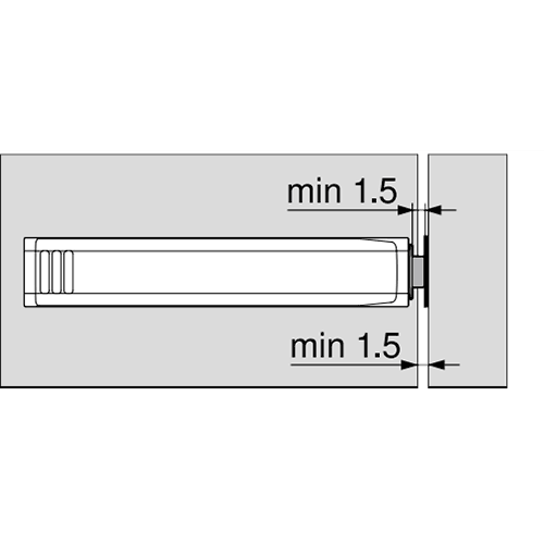 Держатель для Tip-On 20/32 длинный, прямой, белый шелк (с монтаж. планкой) (пластик)