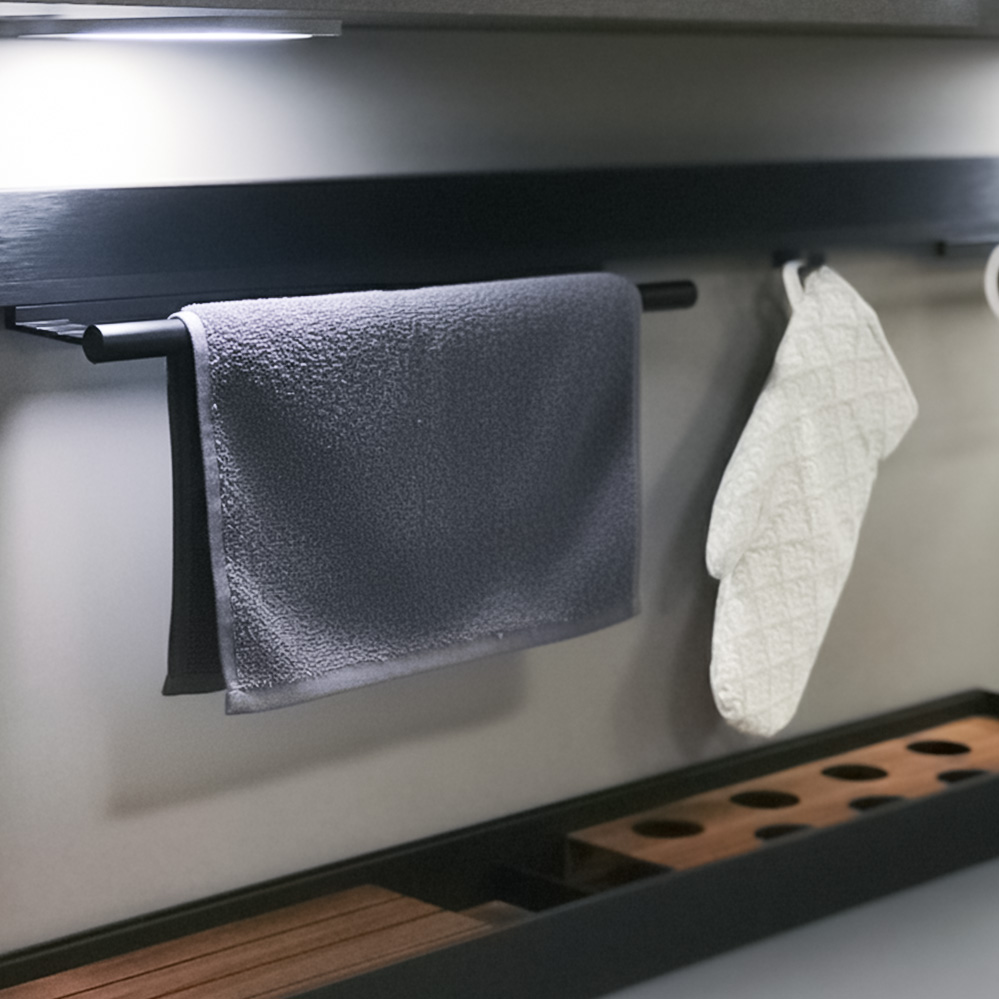 Тримач Freedom для рушника 450мм, чорний (алюміній)