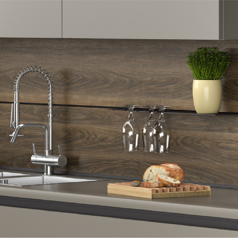 Тримач LINE3 для келихів, 715 мм, чорний браш (алюміній анодований)