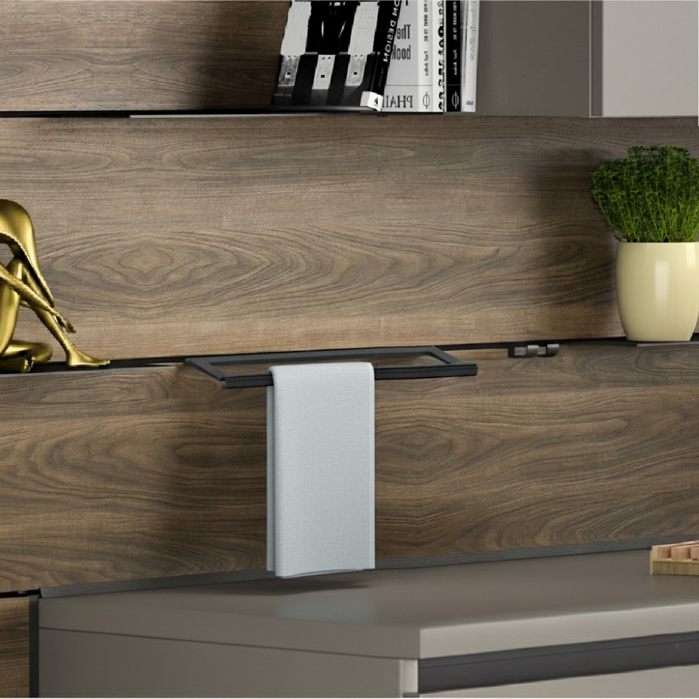 Тримач LINE3 для кухонних рушників, 450 мм, чорний (алюміній анодований)