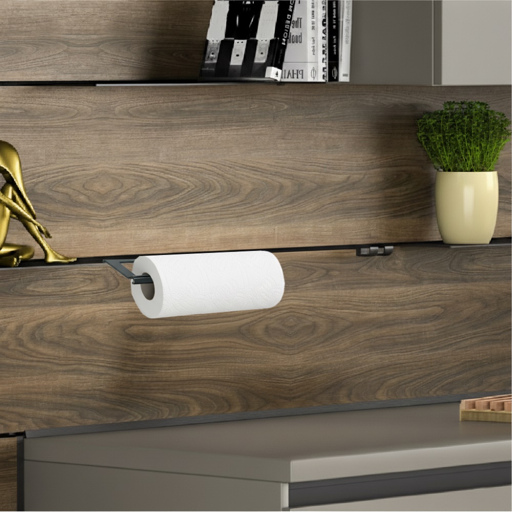 Тримач LINE3 для рулонів паперу, 287 мм, чорний (алюміній анодований)