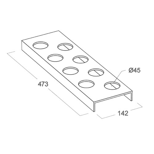 Тримач спецій 8xd45мм 473х142мм, горіх Canaletto (компакт-ламінат) Тримач спецій 8xd45мм 473х142мм, горіх Canaletto (компакт-ламінат)