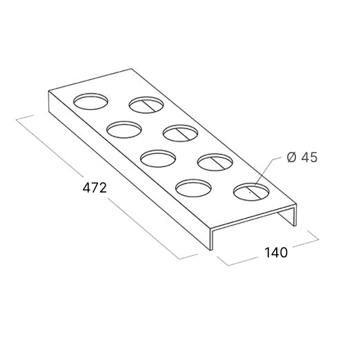Тримач спецій 8xd45мм 473х142мм, горіх Canaletto (компакт-ламінат)