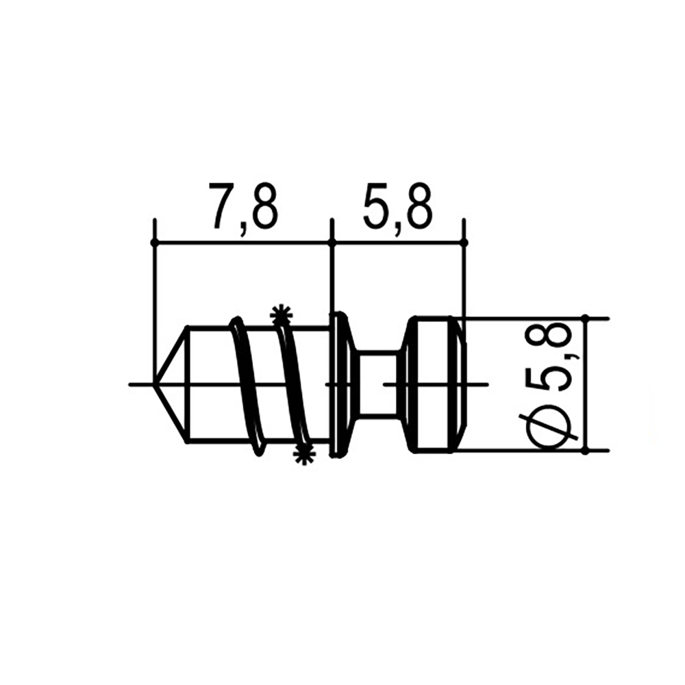 Дюбель - болт для полкодержателя/стяжки с резьбой d=5 мм l=8.8мм