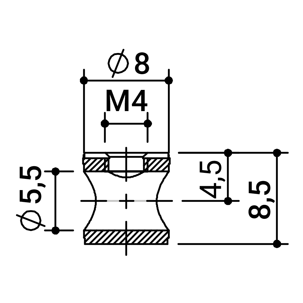Головка стяжки ST111 d8х8,5мм, цинк