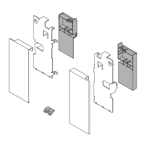 Комплект тримачів фасаду LEGRABOX K, для внутр. ящика, білий шовк Комплект тримачів фасаду LEGRABOX K, для внутр. ящика, білий шовк
