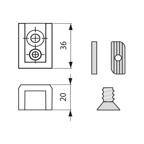 К-т для гардеробної труби 900мм, з прокладкою, білий (анодований) К-т для гардеробної труби 900мм, з прокладкою, білий (анодований)